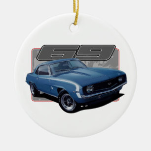Ett stänk av blått Camaro Julgransprydnad Keramik