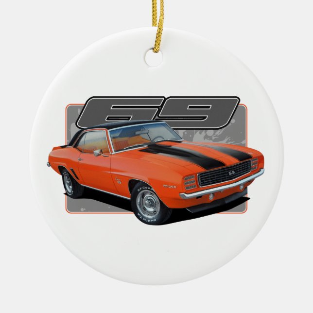 Ett stänk av orange Camaro Julgransprydnad Keramik (Framsidan)