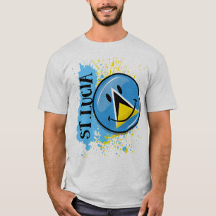 Ett stänk av St Lucia som ler flagga T Shirt