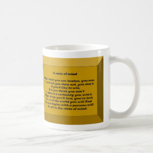 Ett statligt av varar besvärad kaffemugg
