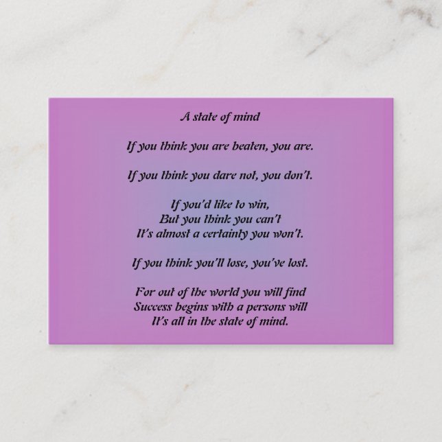 Ett statligt av varar besvärad visitkorten visitkort (Framsida)