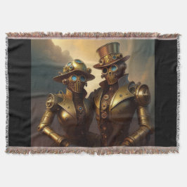 Ett Steampunk-robotiskt par i Kärlek Filt