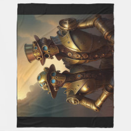 Ett Steampunk-robotiskt par i Kärlek Fleecefilt