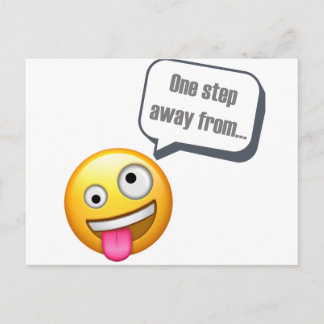 ett steg från att vara galna Emoji Vykort