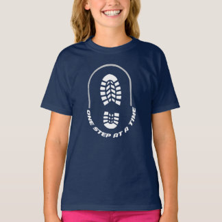 Ett steg i taget - löpning och gym inspiration t shirt