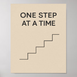 Ett steg i taget – minimalistisk motivation poster