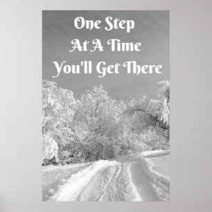 "Ett steg" - inspirationell väggkonst Poster