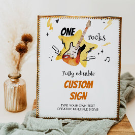 Ett Sten Guitar Birthday Anpassningsbar-tecken Par Poster