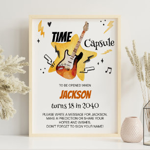 Ett Sten Guitar Birthday Capsule-tecken Poster