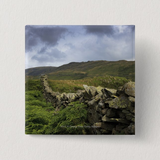 Ett stenstaket till och med fält knapp (Framsida)