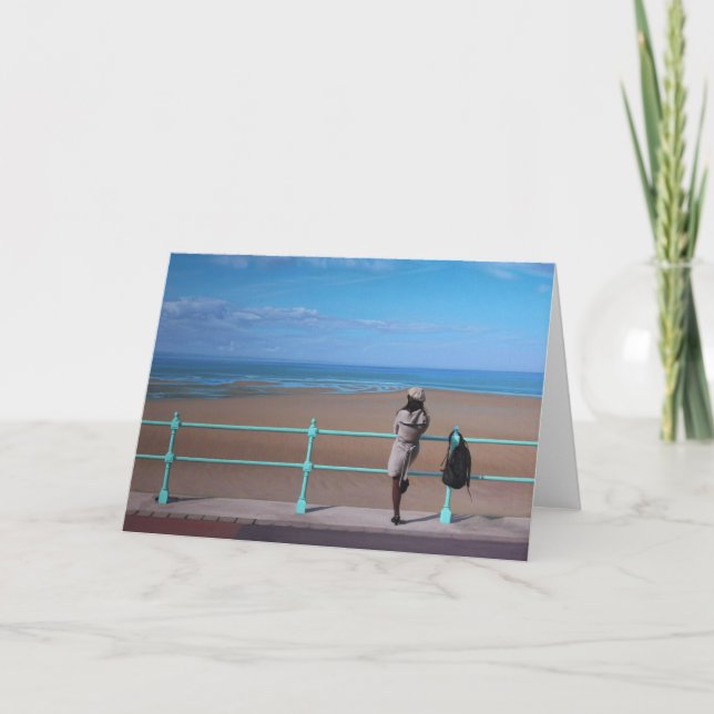 Ett stopp på långt. Konsthälsningkort Kort (Framsida)