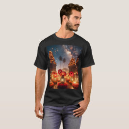 Ett stort byggnad med en blomma som säger stjärna t shirt