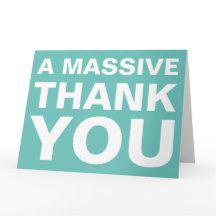 Ett stort hälsningskort för stora Tack