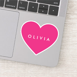 Ett stort hjärta med namn-konturdekal klistermärken