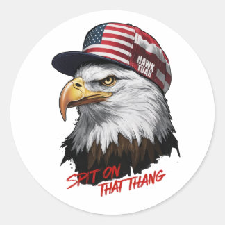 Ett stort örn, stolt förkroppsligande amerikanskt runt klistermärke