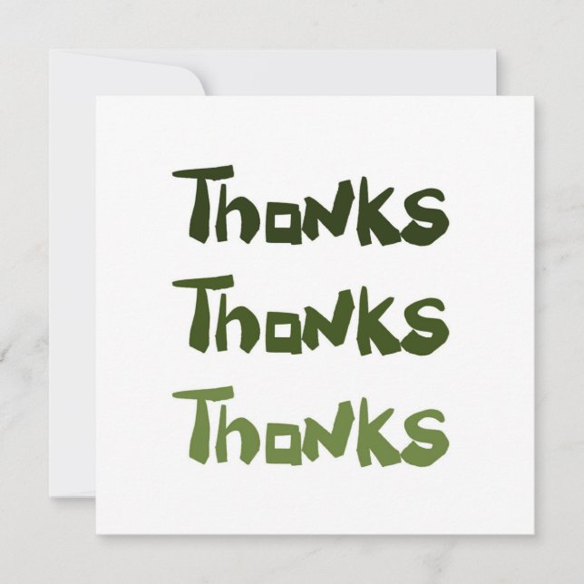 Ett stort roligt Handskriven Tacksamhets-kort  Tack Kort (Framsida)