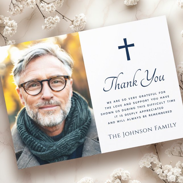 Ett stort tack för fotobegravningen i färg kor (Any color cross photo funeral sympathy thank you)