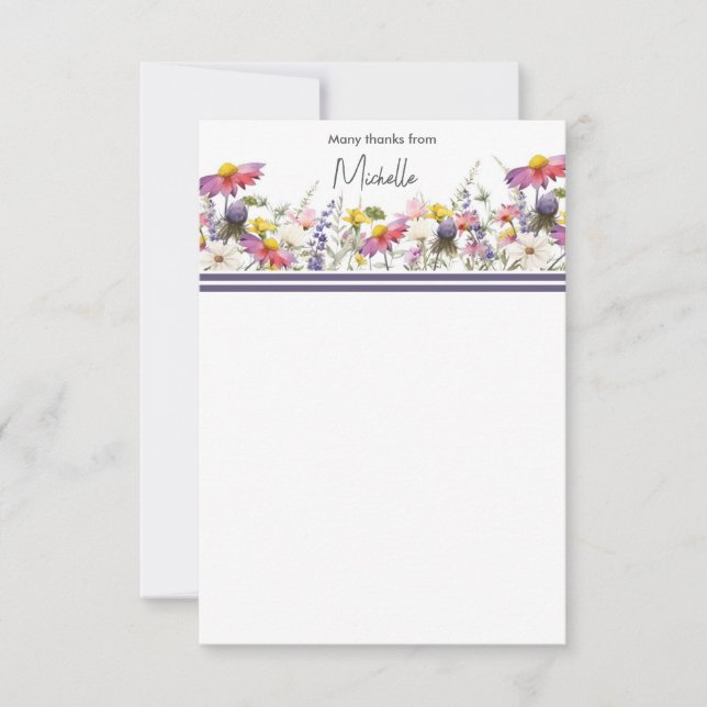 Ett stort tackkort för Wildblommor Tack Kort (Framsida)