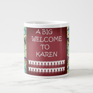 Ett stort välkomnande Karen Abstrakt art ord Jumbo Mugg