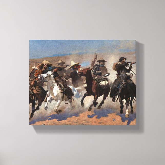 Ett streck för timmern av Frederic Remington Canvastryck (Framsida)