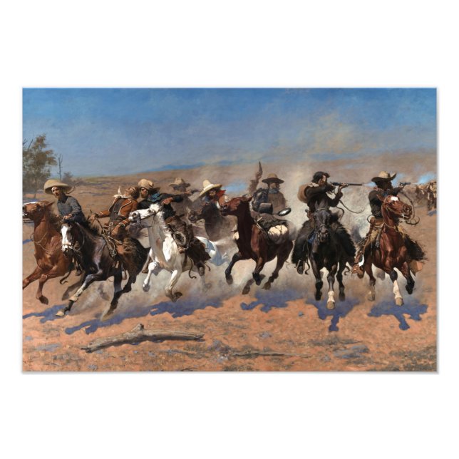 Ett streck för timmern av Frederic Remington Fototryck (Framsidan)