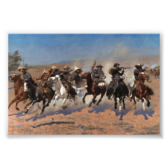 Ett streck för timmern av Frederic Remington Fototryck (Framsidan)