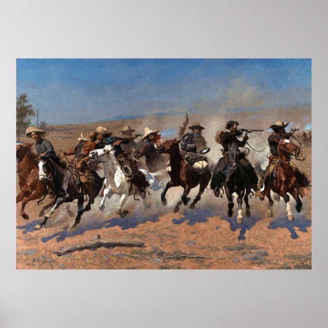 Ett streck för timmern av Frederic Remington Poster (Framsidan)