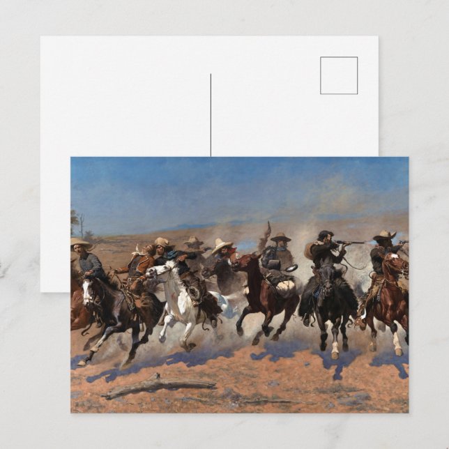 Ett streck för timmern av Frederic Remington Vykort (Fram/baksida)