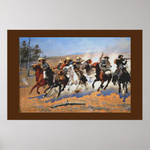 Ett streck för timret av Remington. Poster