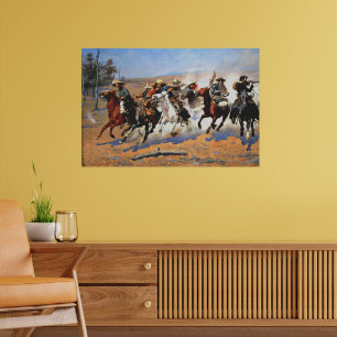Ett streck för timret av Remington. Poster