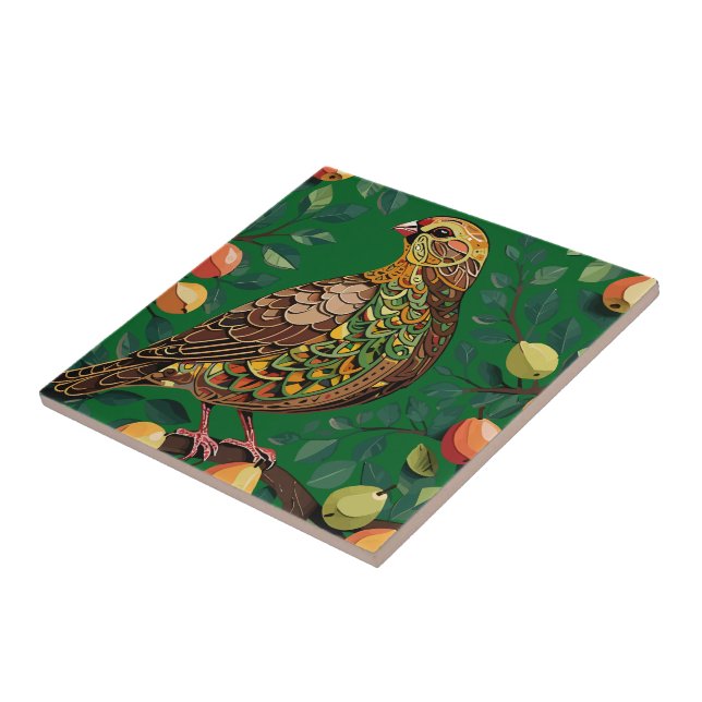 Ett stycke i ett öra Träd utklippt stencil-Stil Kakelplatta (Sidan)