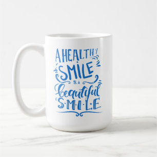 Ett sunt leende är ett härligt leende kaffemugg