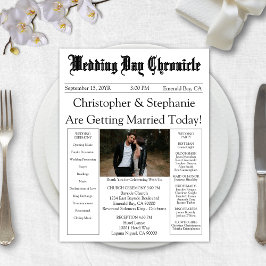 Ett svarningspapper QR-kod, vitt Bröllopsprogram