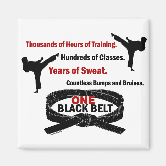 ETT Svart Bälte 1 KARATE T-SHIRTS & APPAREL Magnet (Framsidan)