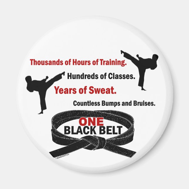 ETT Svart Bälte 1 KARATE T-SHIRTS & APPAREL Magnet (Framsidan)
