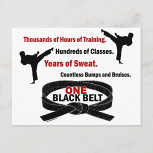 ETT Svart Bälte 1 KARATE T-SHIRTS & APPAREL Vykort