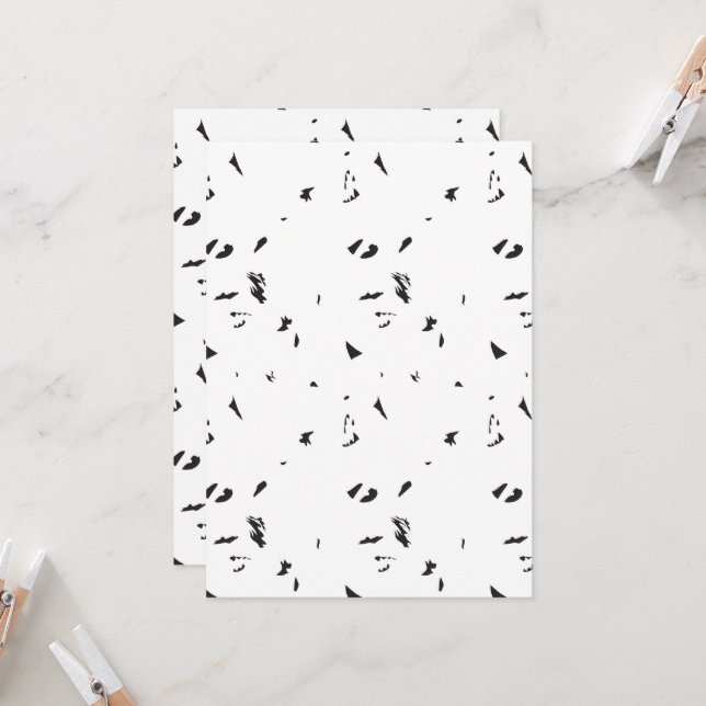 Ett svart och vitt foto av en flock fåglar inbjudningar (Fram/Back In Situ)