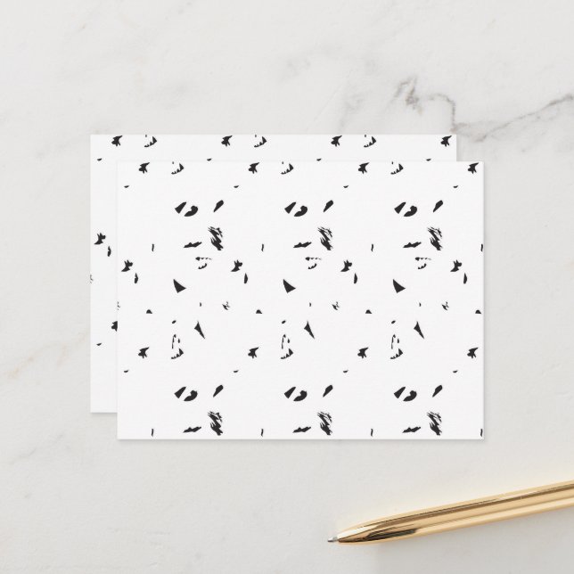 Ett svart och vitt foto av en flock fåglar vykort (Fram/Back In Situ)