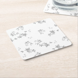 ett svartvitt foto av snöflingor underlägg papper kvadrat