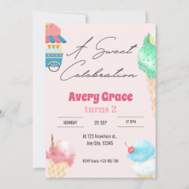 Ett svenskt Glass-sommar Födelsedagsfest inbjudan