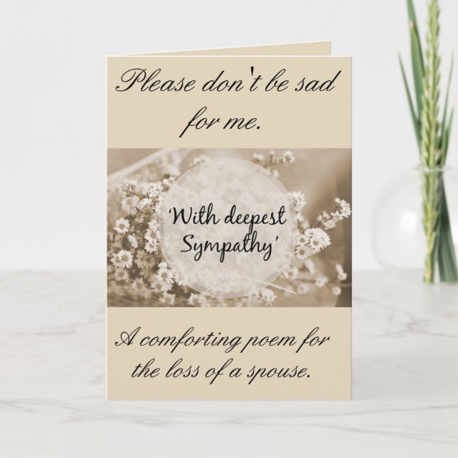 Ett sympatikort för en sörjande make. kort (Framsida)