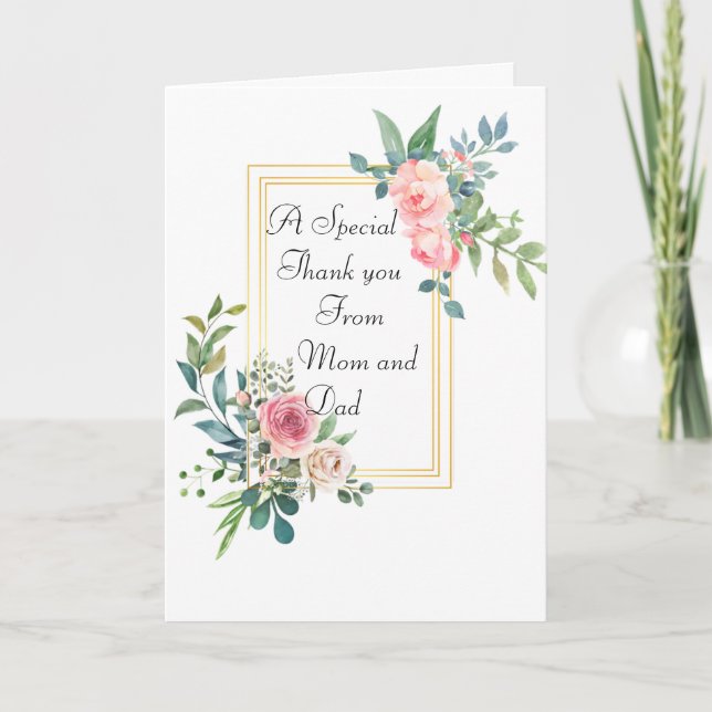 Ett tack för en dotter som är en gåva. helgkort (Framsida)