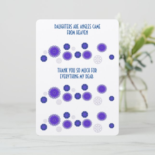 Ett tackkort för en dotter tack kort (Stående Fram)