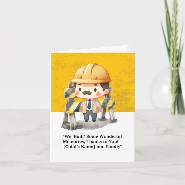 "Ett tackkort för konstruktionen - uppskattat (Framsida)