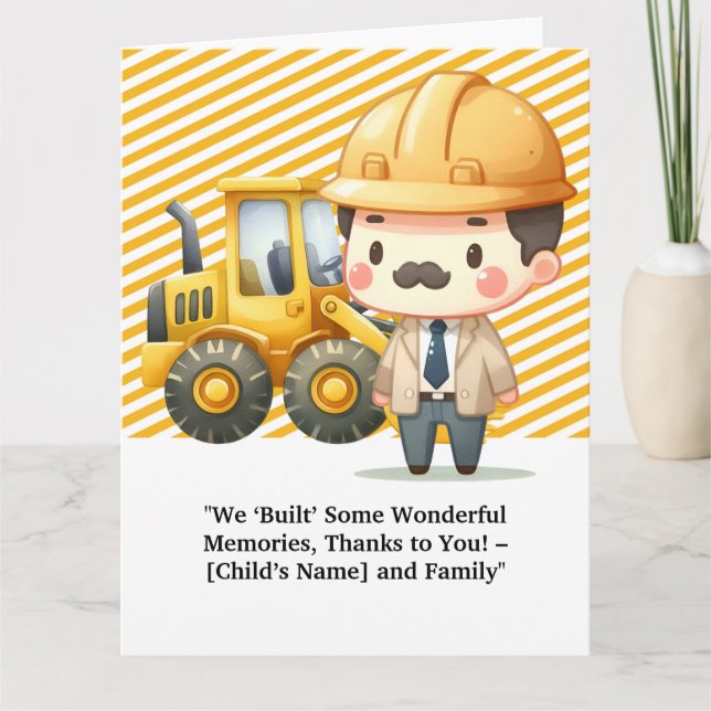 "Ett tackkort för konstruktionen - uppskattat (Framsida)