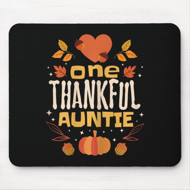 Ett tacksamt Auntie Fall Thanksgiving Moster Musmatta (Framsidan)