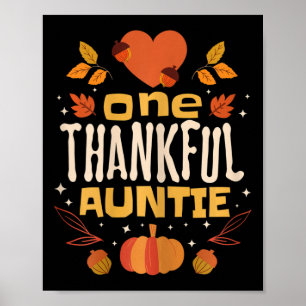 Ett tacksamt Auntie Fall Thanksgiving Moster Poster