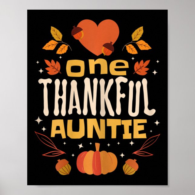 Ett tacksamt Auntie Fall Thanksgiving Moster Poster (Framsidan)