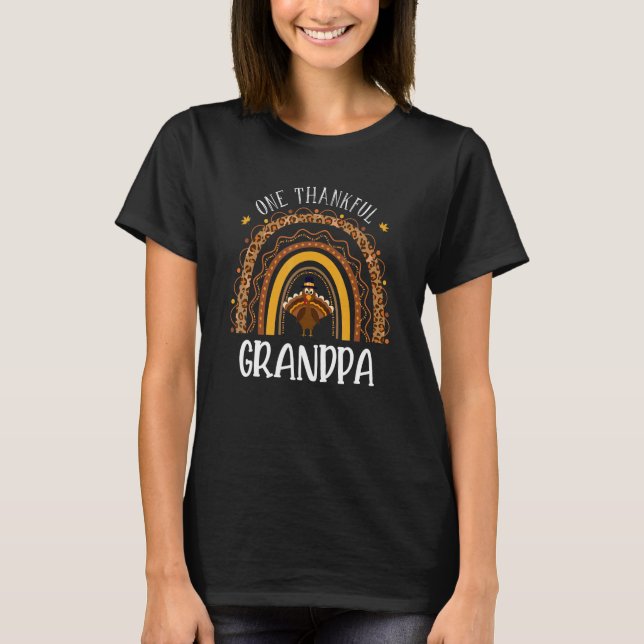 Ett tacksamt farfar Turkiet Leopard Rainbow Tack T Shirt (Framsida)