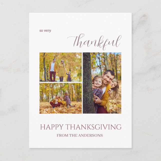 Ett tacksamt foto av Elegant Happy thanksgiving-fa Helg Vykort (Framsida)
